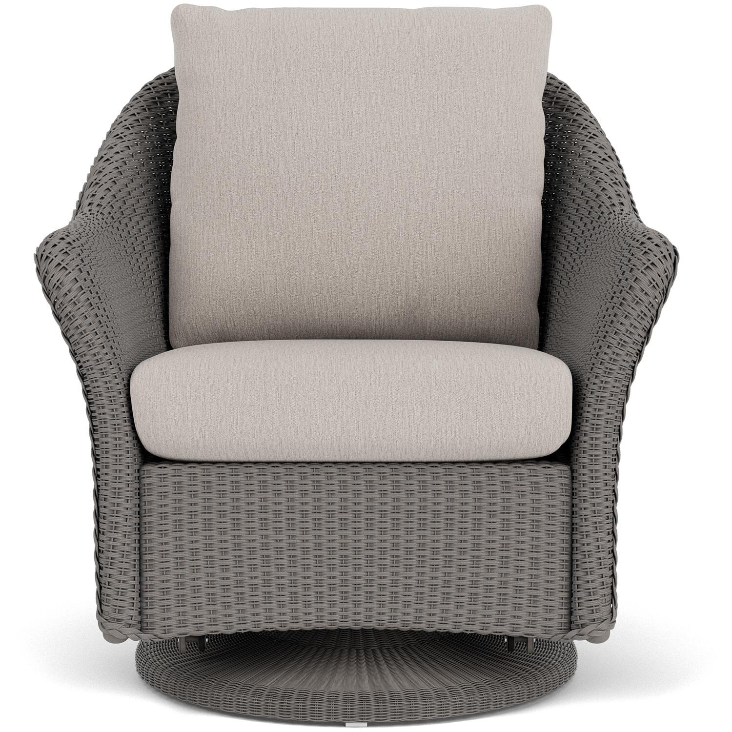 Lloyd Flanders Weekend Retreat Swivel Glider Lounge Chair in Pewter Finish W/ Remy Cloud Fabric thumbnail