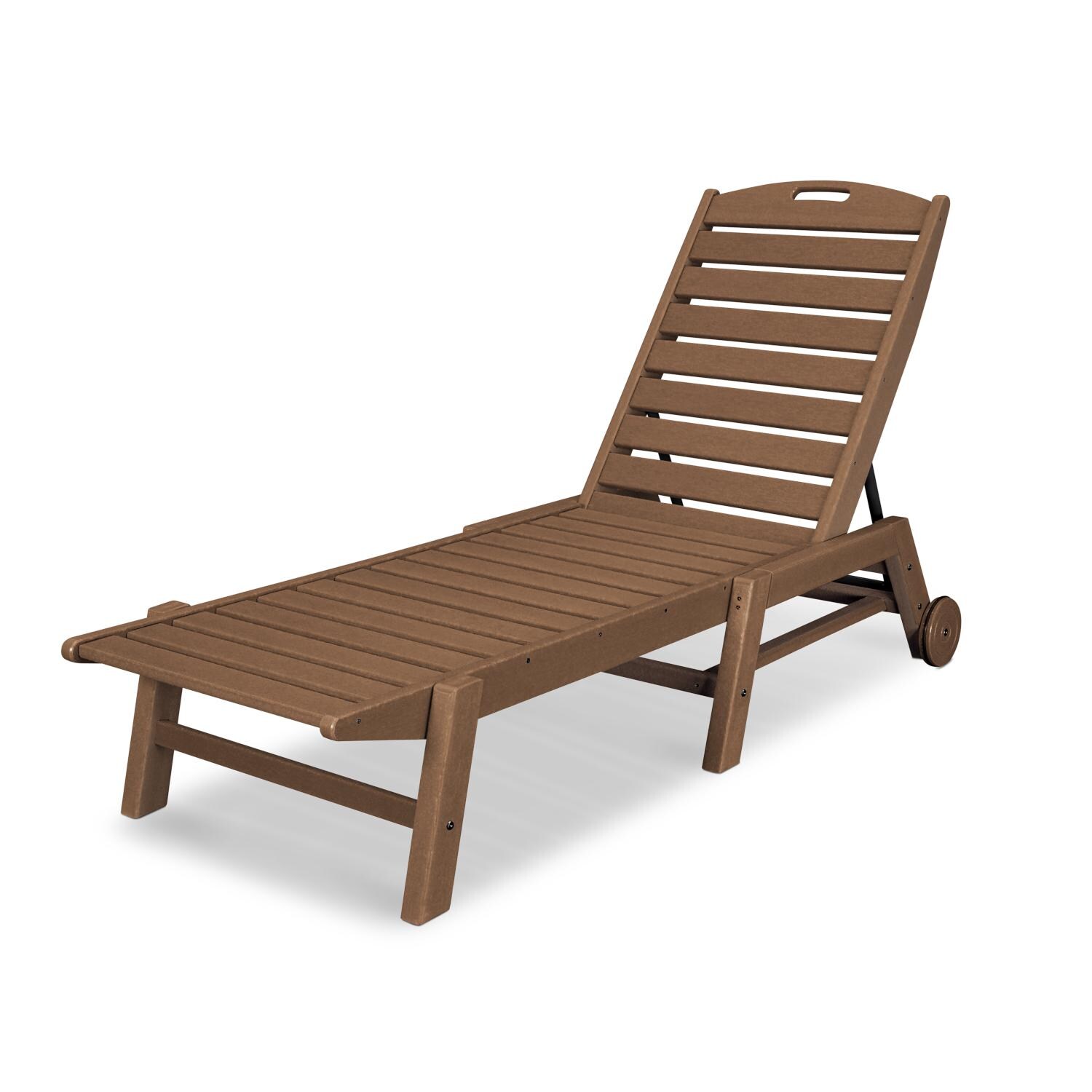 POLYWOOD Nautical Chaise W/Wheels - Teak thumbnail