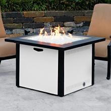 Lakeview Outdoor Designs 36-Inch Square Propane Gas Fire Pit Table W/ 24-Inch Pan and Burner - Textured White image