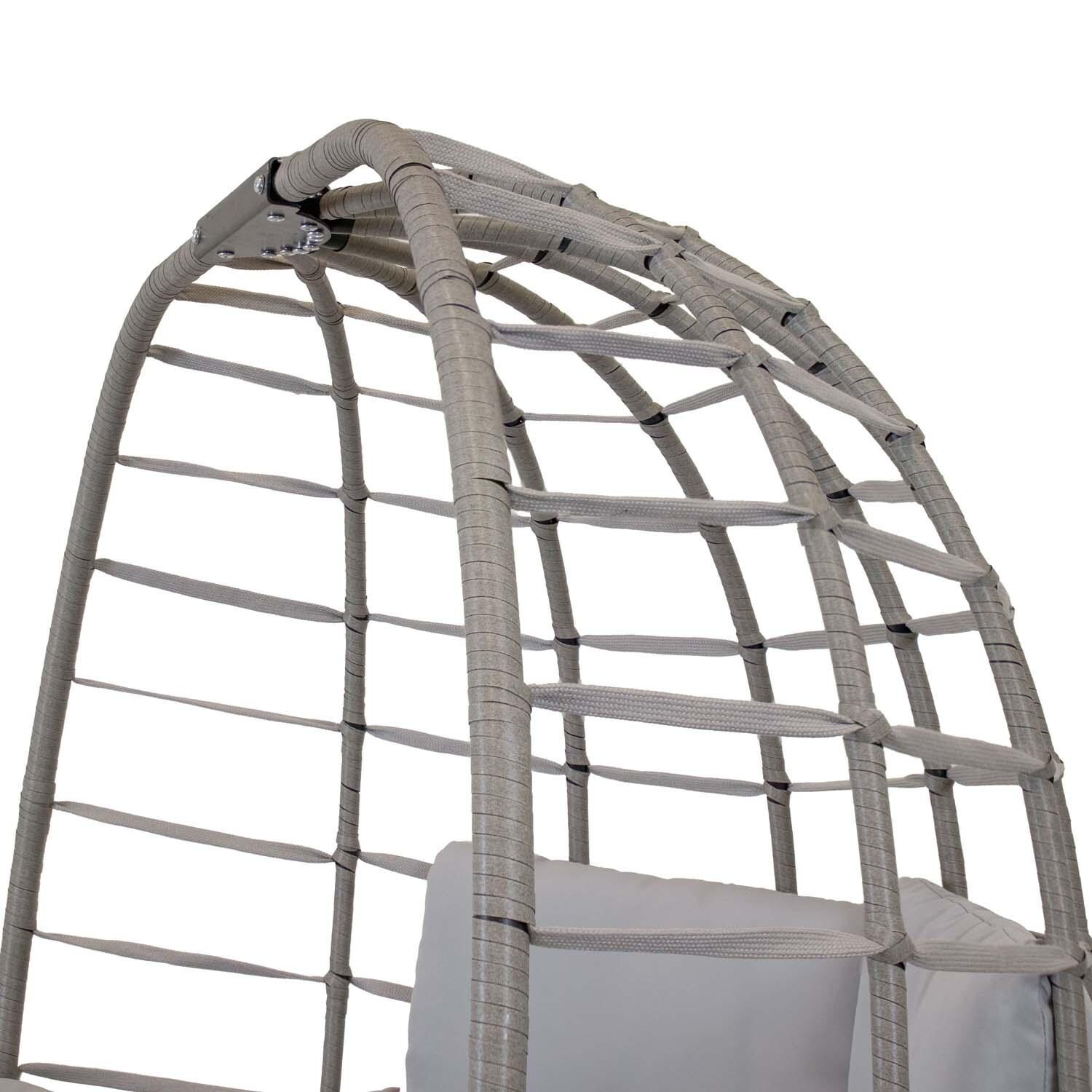 Double Egg Chair Glider in Gray By Ultimate Patio - Top - Detail thumbnail