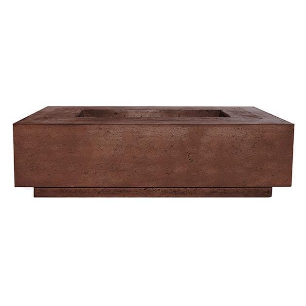 Tavola 1 56-in Rectangular GFRC Natural Gas Fire Pit in Cafe by Prism Hardscapes