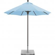 Galtech 7.5 Ft. Commercial Octagonal Aluminum Patio Market Umbrella W/ Push Lift - Antique Bronze Frame W/ Sunbrella Canvas Air Blue Canopy