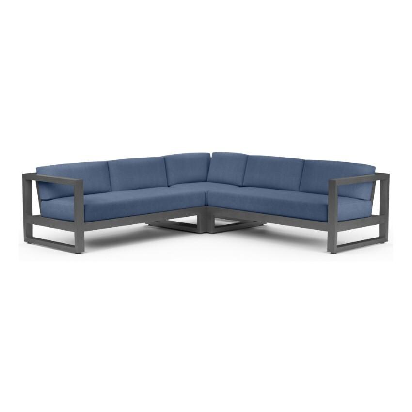 Redondo 5 Person Aluminum Sectional Sofa in Slate/Spectrum Indigo by Sunset West