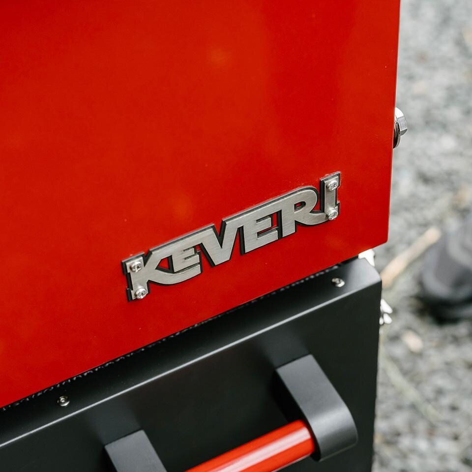 Keveri H1 H1MR Vertical Multi-Purpose Charcoal Oven - Medium Rare - Logo - Detail thumbnail