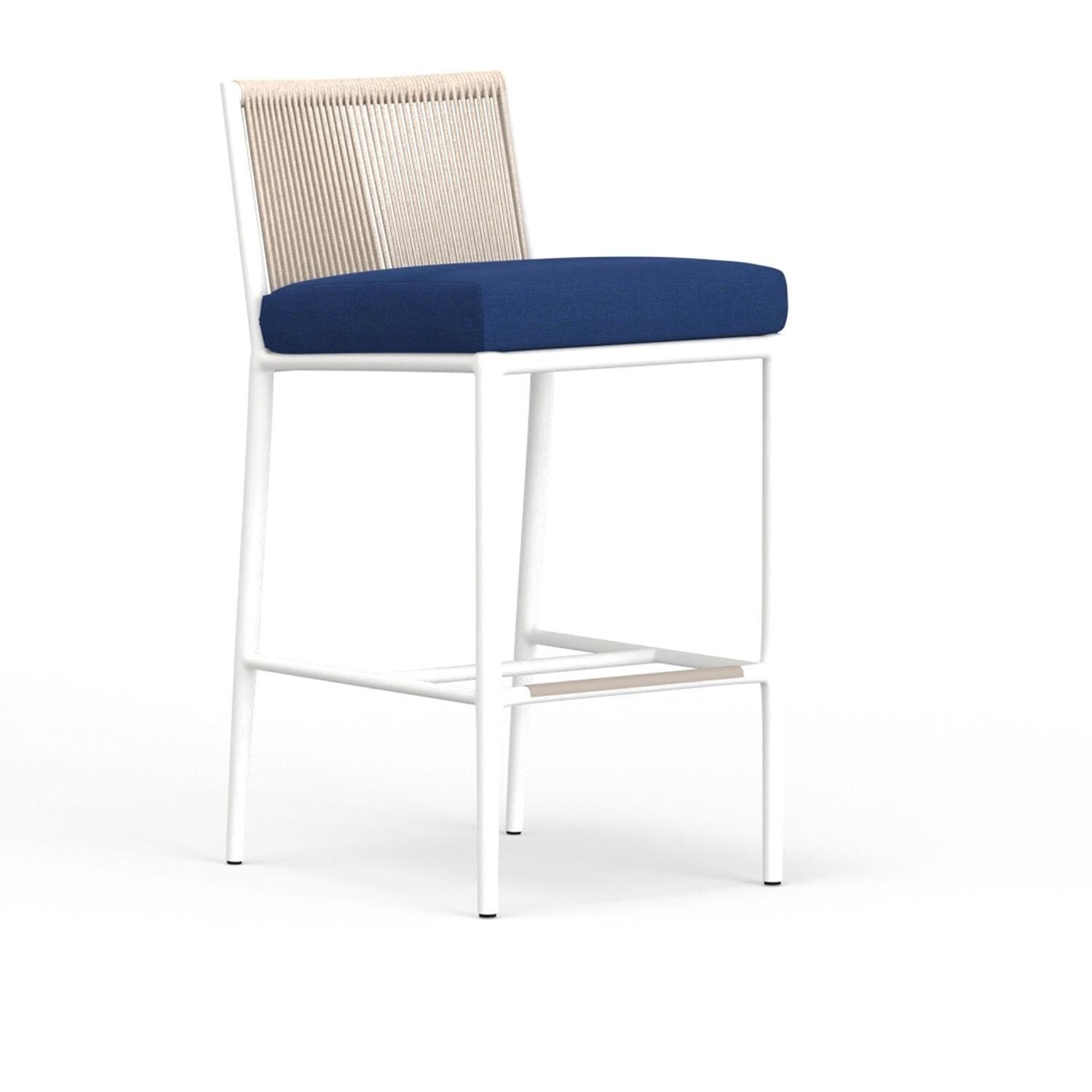 Sabbia Aluminum Counter Stool in Echo Midnight w/ No Welt by Sunset West - Display - White Background thumbnail