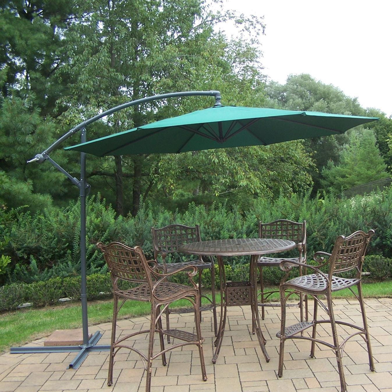 Oakland Living Elite Cast Aluminum 4Person Patio Bar Set With Green 10