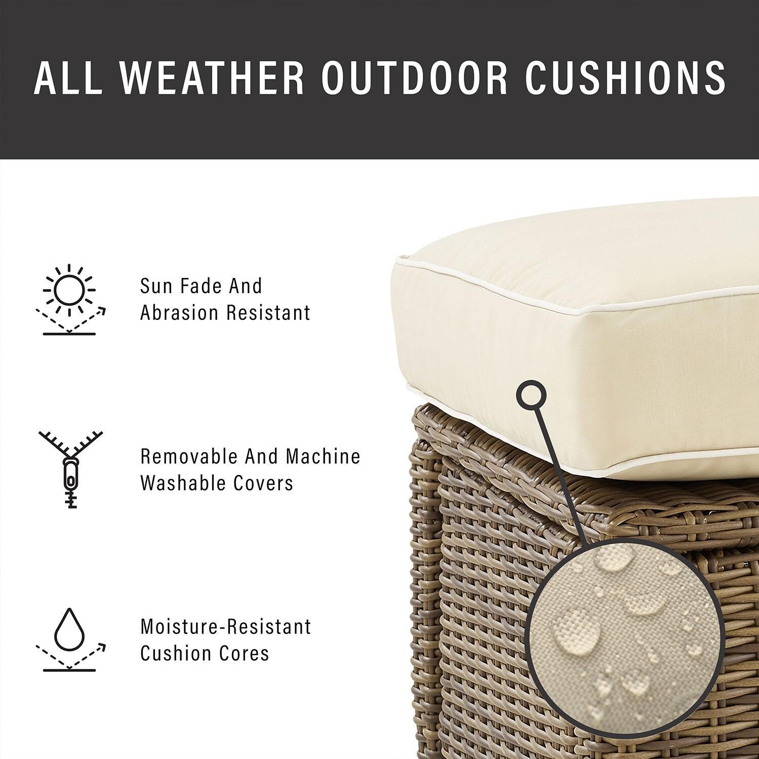 Ultimate Patio UP-92420WB-SA 4Pc Wicker Outdoor Sectional Patio Furniture Set in Sand - Cushion Weather Resistant - Diagram thumbnail