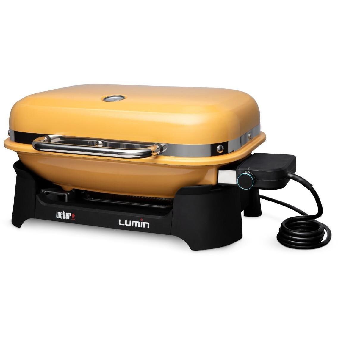 Weber 92280901 Golden Yellow Lumin Portable 1560 Watt Electric Grill - Right Side - White Background thumbnail