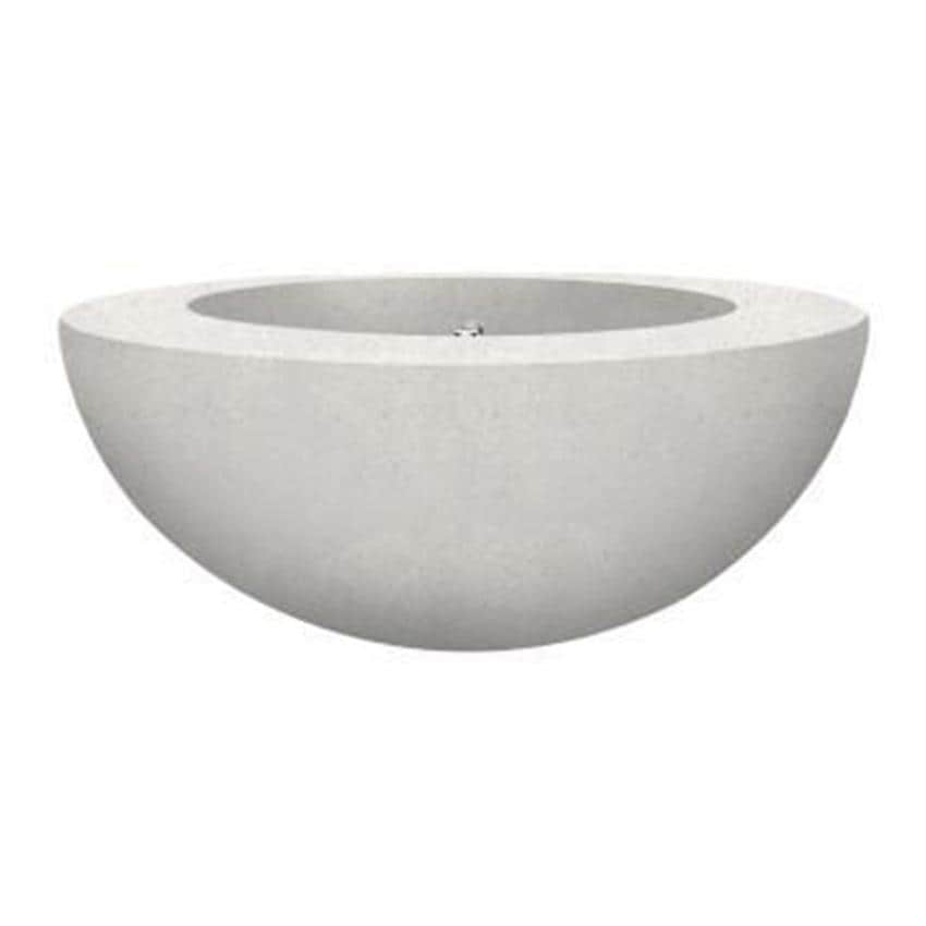 Moderno 5 36-in Round Glass Fiber Reinforced Concrete Propane Fire Bowl in Ultra White by Prism Hardscapes - White Background thumbnail