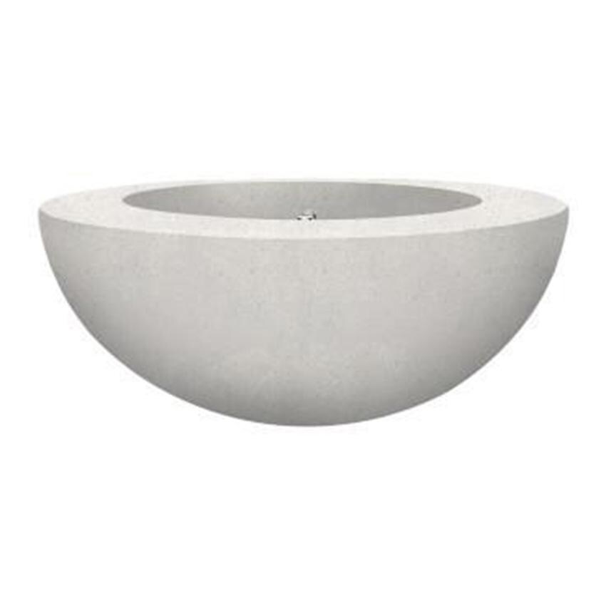 Moderno 5 36-in Round GFRC Propane Fire Bowl in Ultra White by Prism Hardscapes