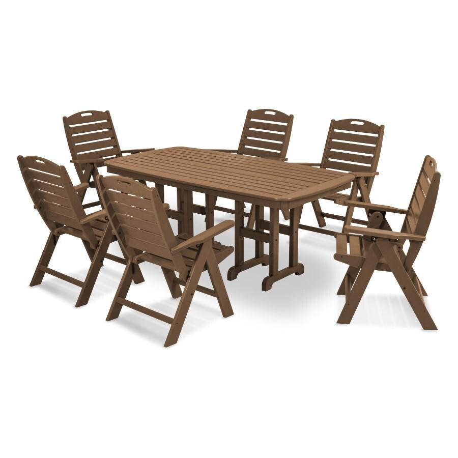 POLYWOOD Nautical 7-Piece Dining Set in Teak thumbnail