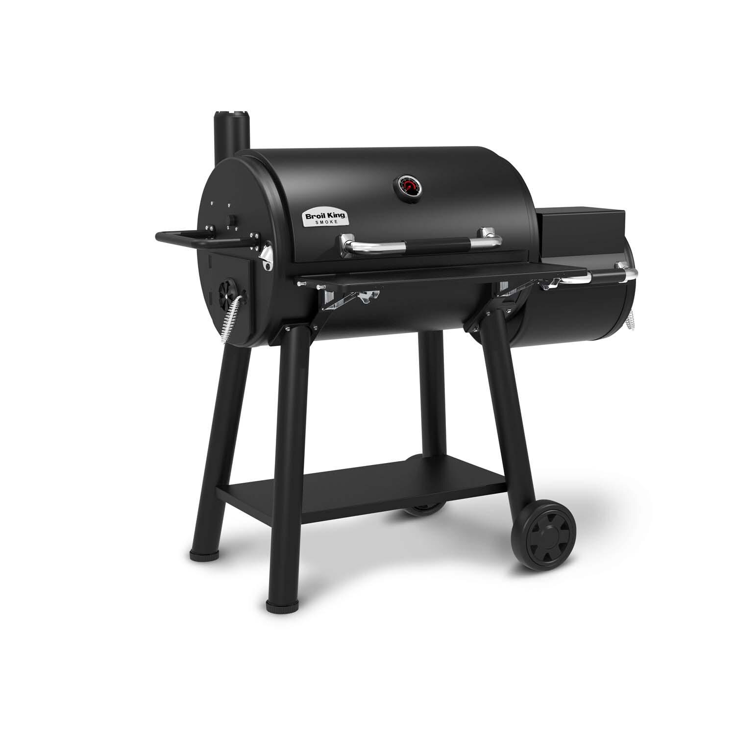 Broil King 958050 Regal Charcoal Offset 500 Smoker - Angled Right - White Background thumbnail