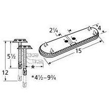 Stainless Steel Oval Twin, Centered, 2.25 Inch Offset Burner 11602-72401 image