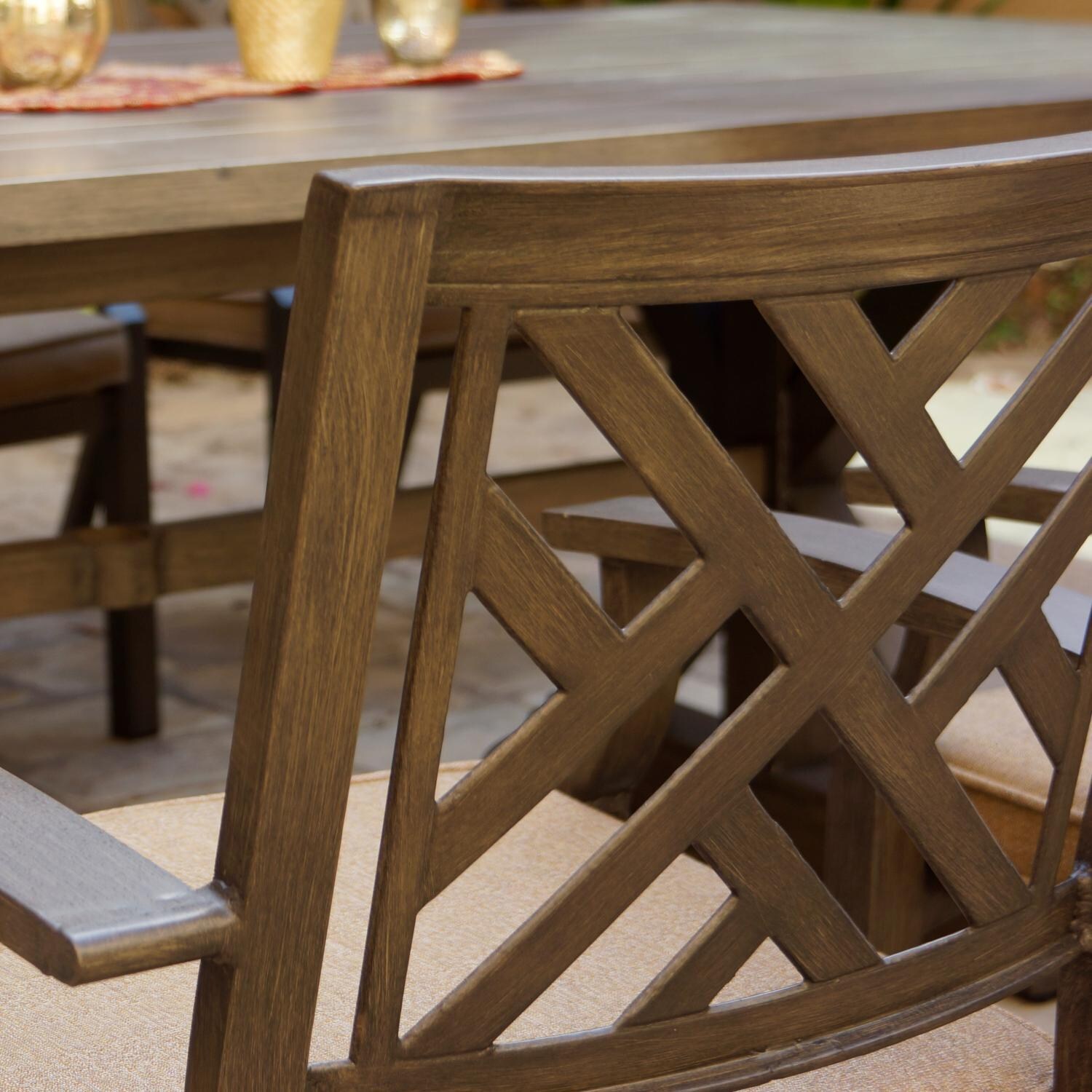 Darlee B/27-1-4 Brooklyn 4 Piece Aluminum Patio Dining Chair Set - Chair Back Detail thumbnail