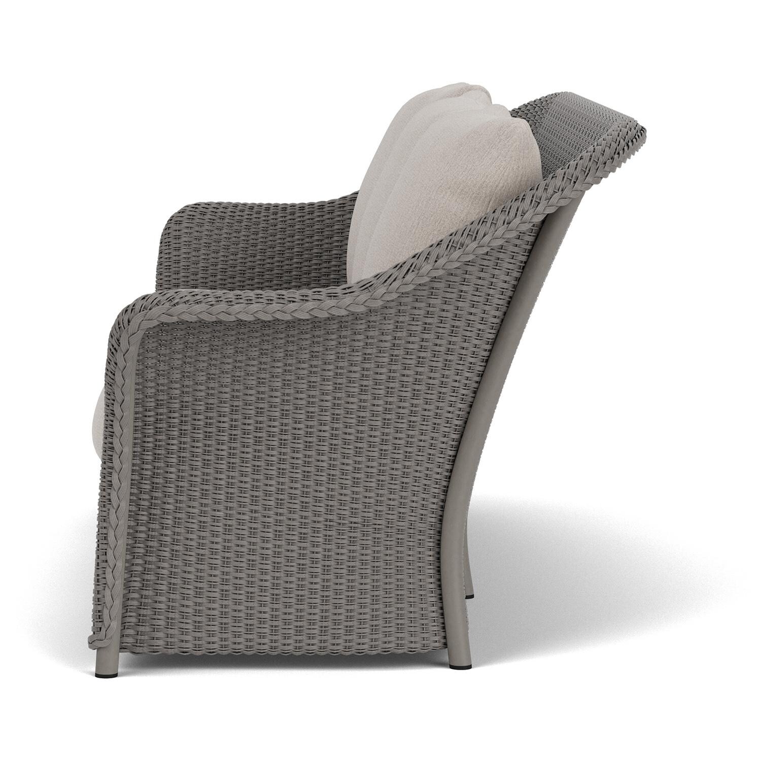 Lloyd Flanders Weekend Retreat Sofa in Pewter Finish W/ Remy Cloud Fabric - Side thumbnail