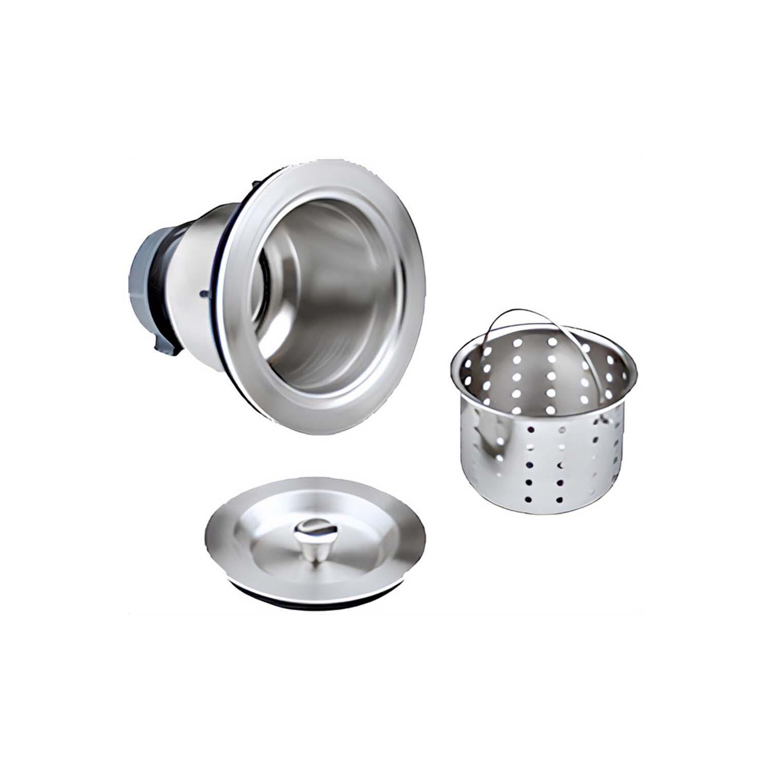 BBQGuys Signature BBQ-21SNK-SS 21-in Drop-In Stainless Steel Outdoor Sink - Strainer - White Background thumbnail