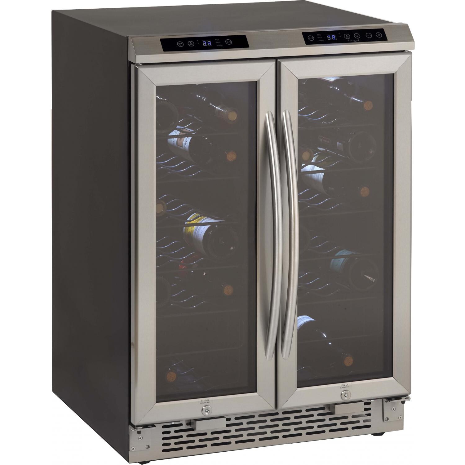 Avanti 38 Bottle ADA Compliant Freestanding Dual Zone Wine Chiller - Stainless Steel - WCV38DZ