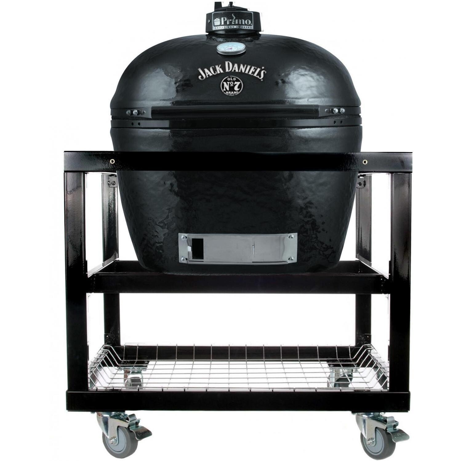 Primo Jack Daniels Edition Ceramic Charcoal Smoker Grill On Cart Oval