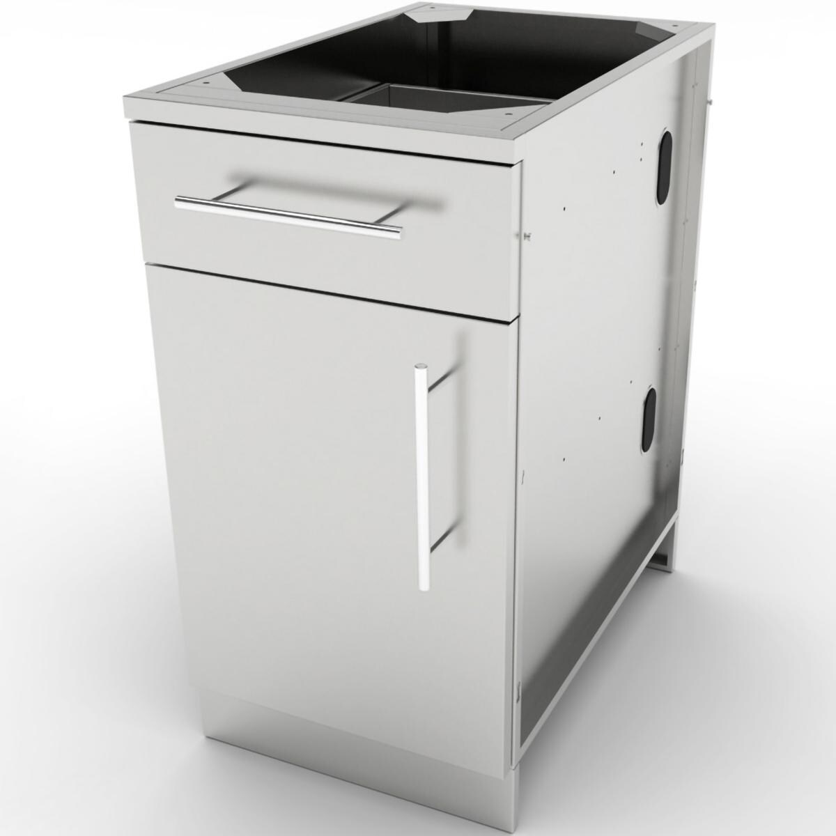 Sunstone SBC18CSDL 18-in Outdoor Kitchen Left Hinge Door and Drawer Island Cabinet - White Background thumbnail