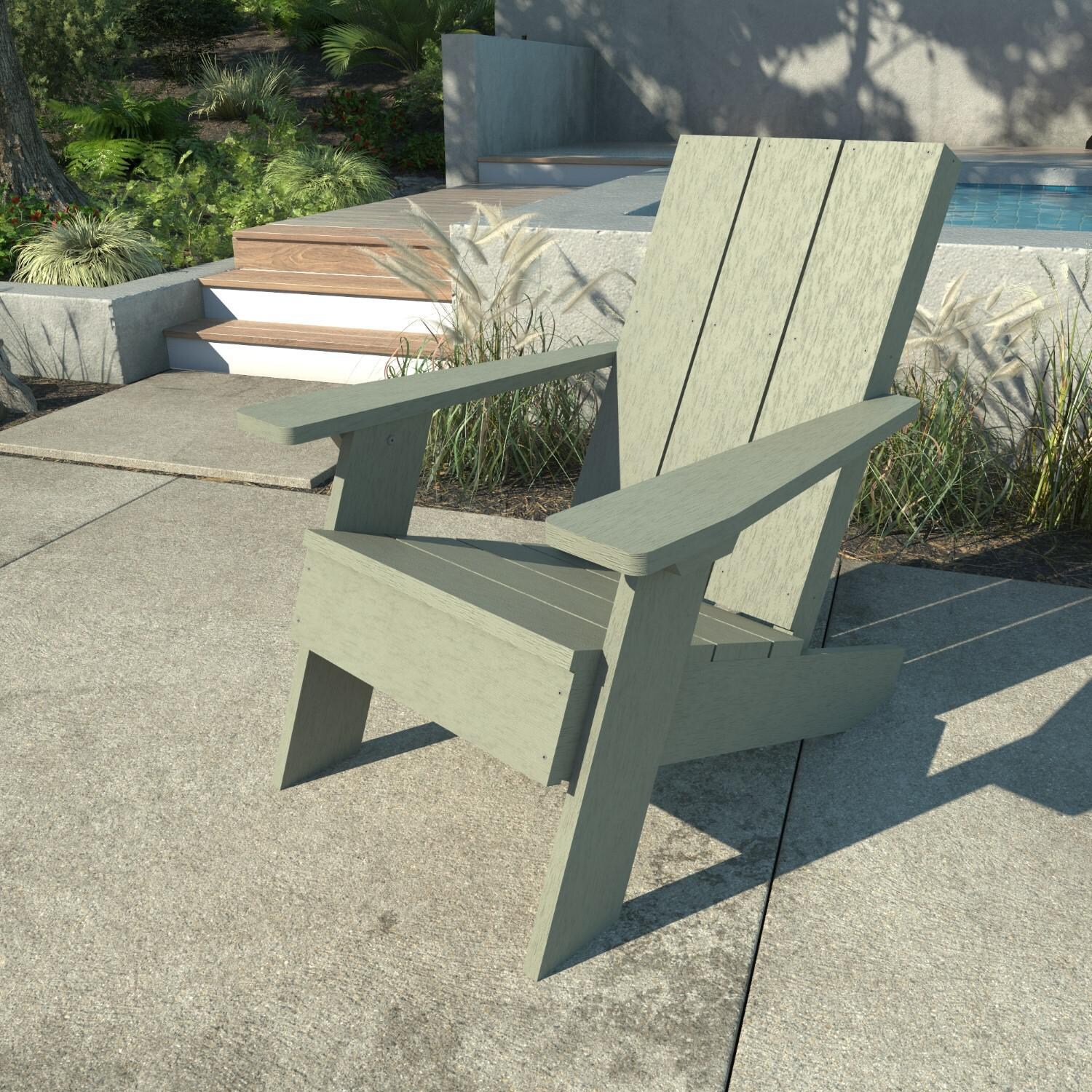Lakeview Classical Cove Modern Adirondack Chair - Eucalyptus
