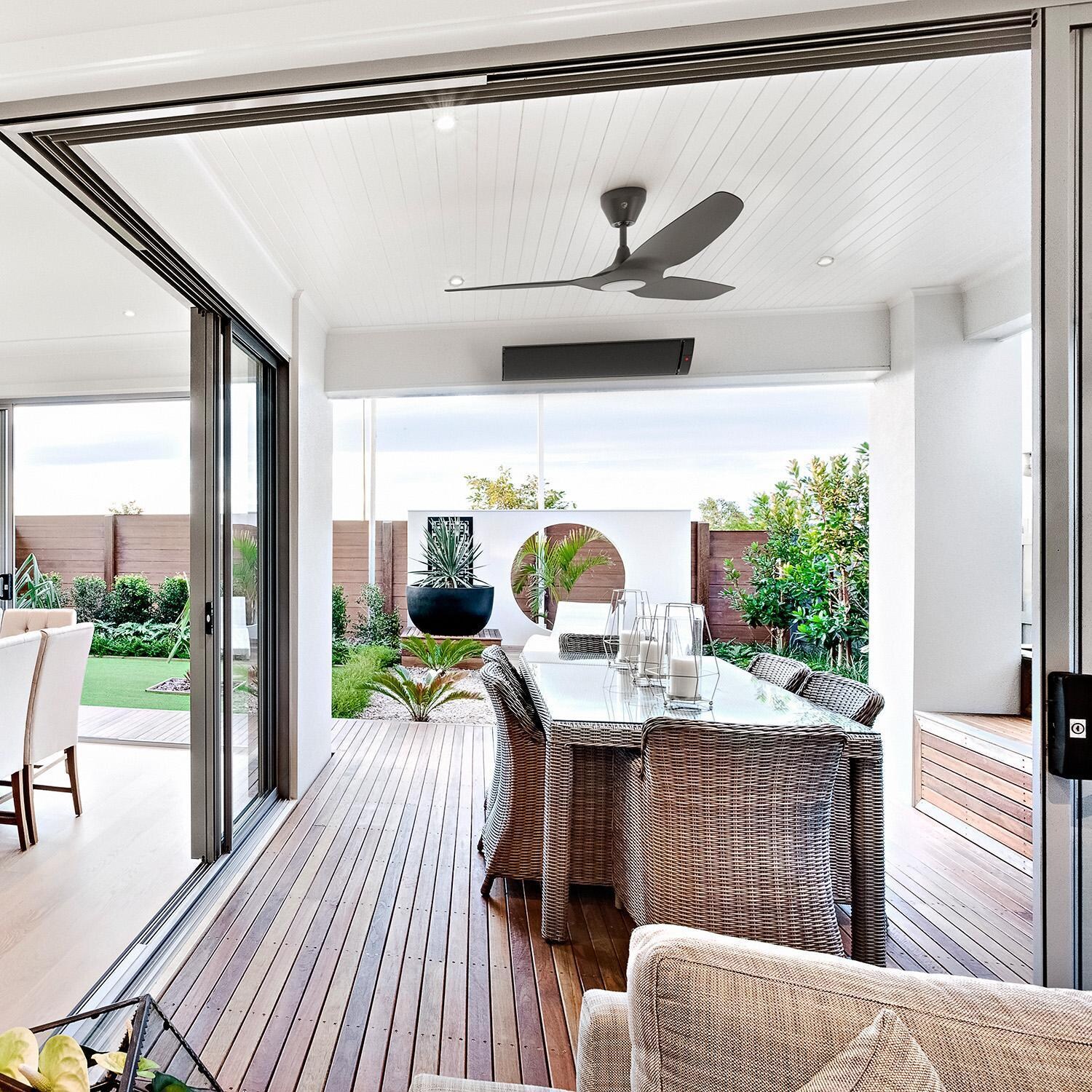 Big Ass Fans BAFDS15120B Vesper 32 Inch 1500W Single Element 120V Electric Infrared Patio Heater -Black - Outdoor Dining - Lifestyle thumbnail