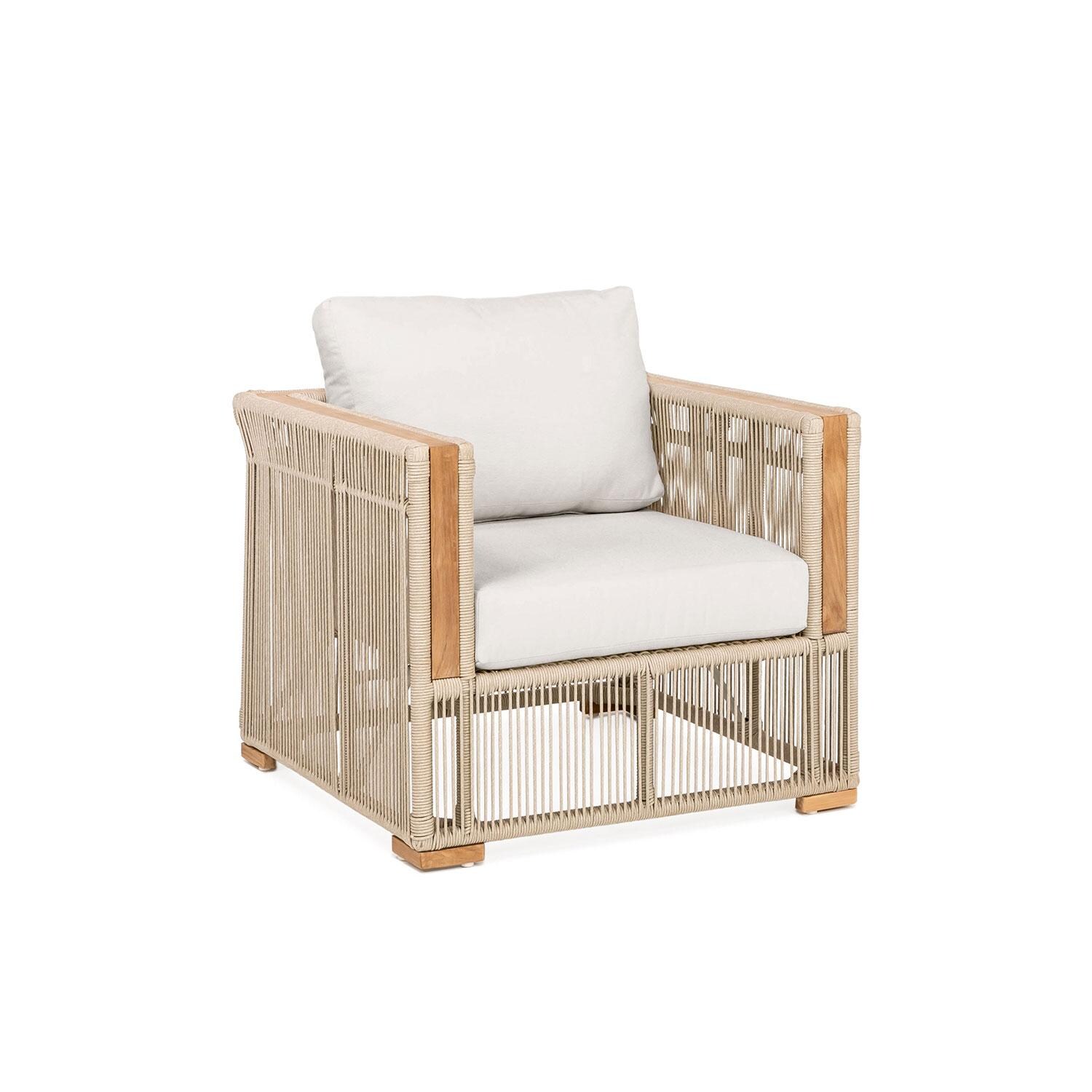 Pelican View Woven Rope Club Chair in Silver by Lakeview Outdoor Designs - Side View - White Background thumbnail