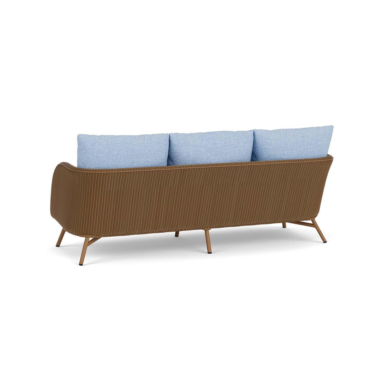 Lloyd Flanders Essence Sofa W/Demo Skyway Fabric - Hickory Finish - Back Left thumbnail