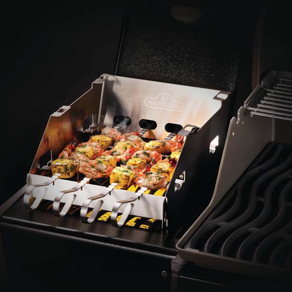Napoleon  71302 SIZZLE ZONE Burner Windshield and Skewer Rack - Small - Skewers - Lifestyle thumbnail