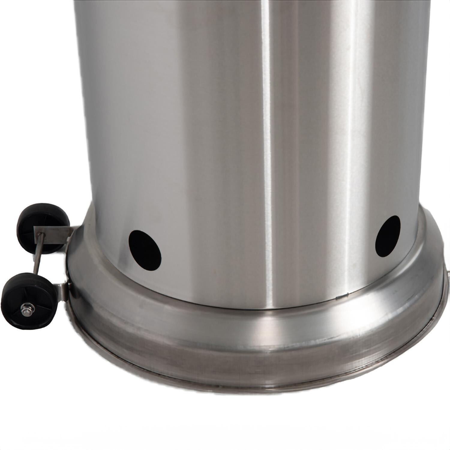 Ultimate Patio SC65046 48,000 BTU Propane Outdoor Patio Heater w/ LED Lighted Table - Stainless Steel - Wheels - Detail thumbnail