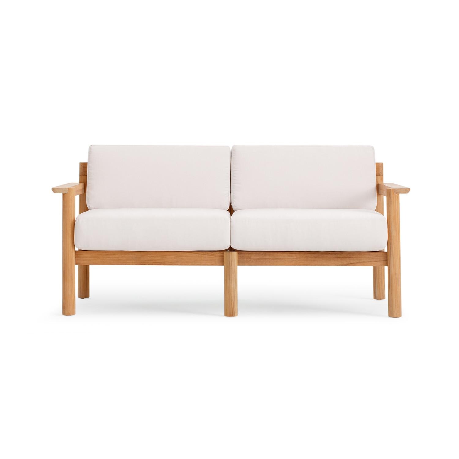 Neighbor HVN-LOVE-CA-2 Loveseat W/ Teak Arms - Front View thumbnail