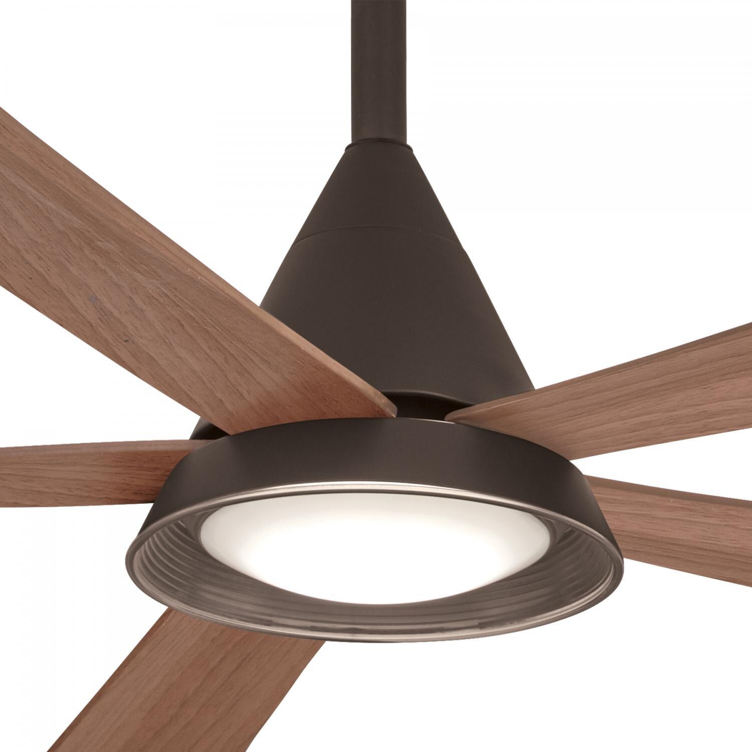 Minka-Aire F541L-ORB Cone 54-Inch Convertible Blade LED Ceiling Fan in Oil Rubbed Bronze Finish w/ Medium Maple Blades & Etched Lens - Light thumbnail