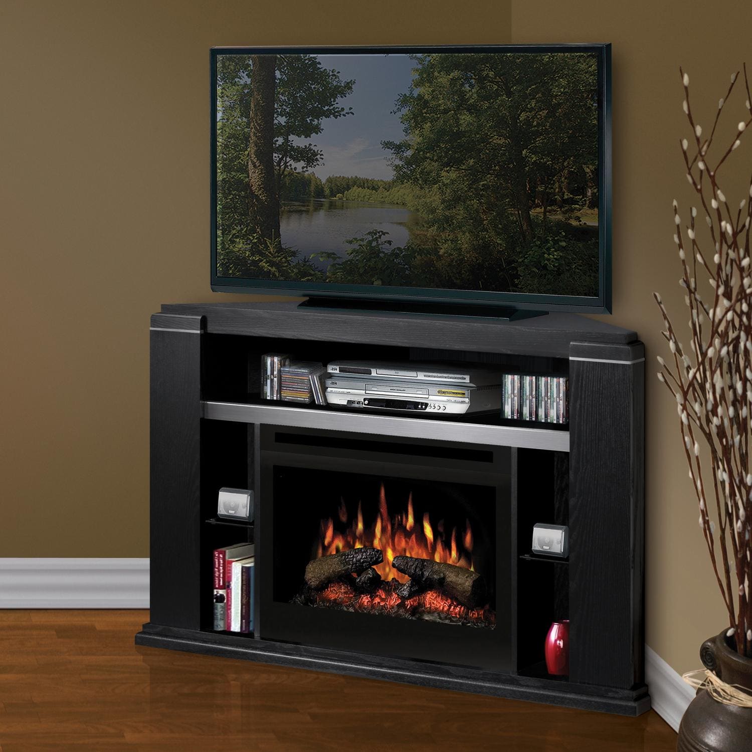 Dimplex Cloverdale 49 Inch Corner Electric Fireplace Media Console