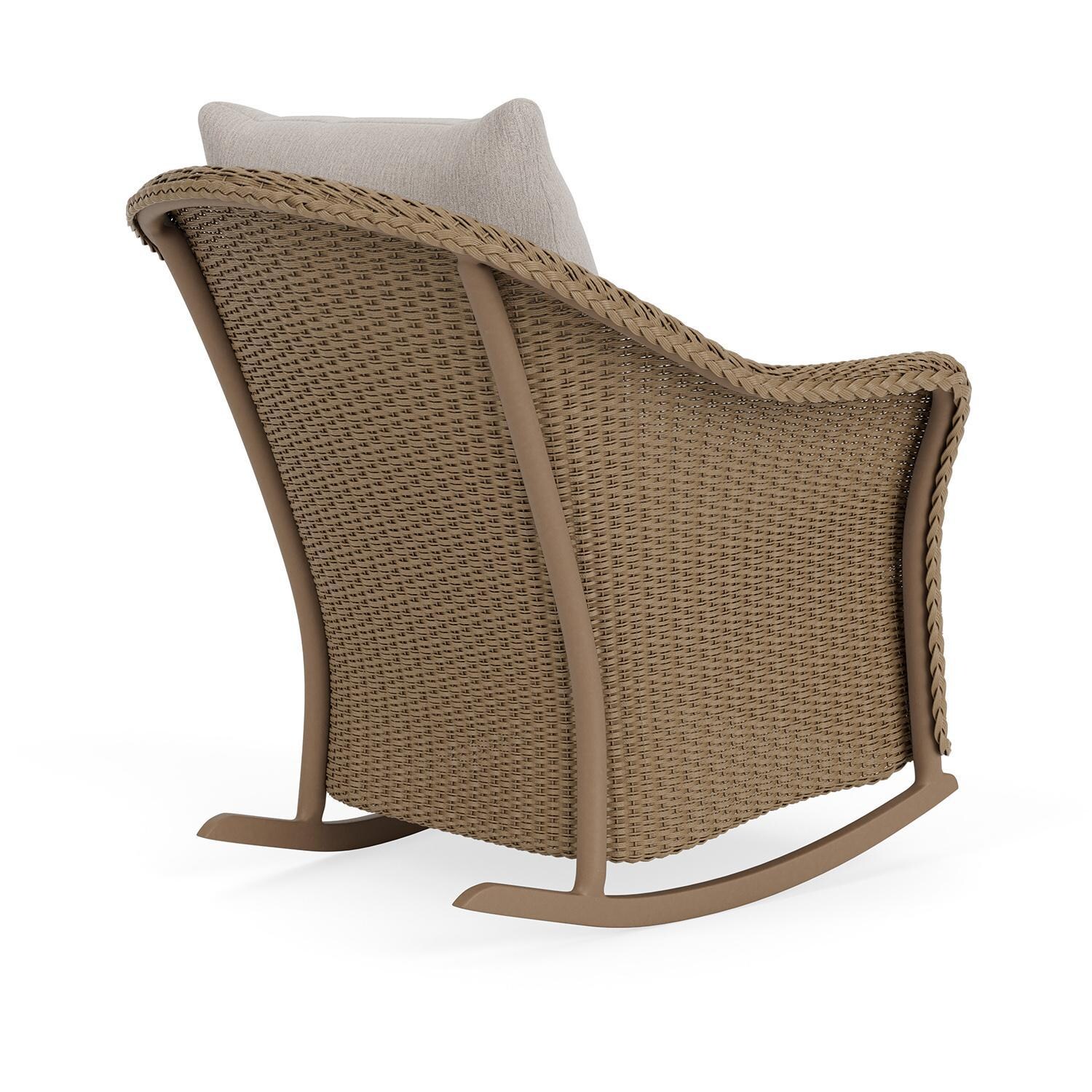 Lloyd Flanders Weekend Retreat Lounge Rocker in Fawn Finish W/ Remy Cloud Fabric - Back Right thumbnail