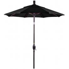California Umbrella 6 Ft. Octagonal Aluminum Push Button Tilt Patio Umbrella W/ Crank Lift & Aluminum Ribs - Bronze Frame / Sunbrella Canvas Black Canopy