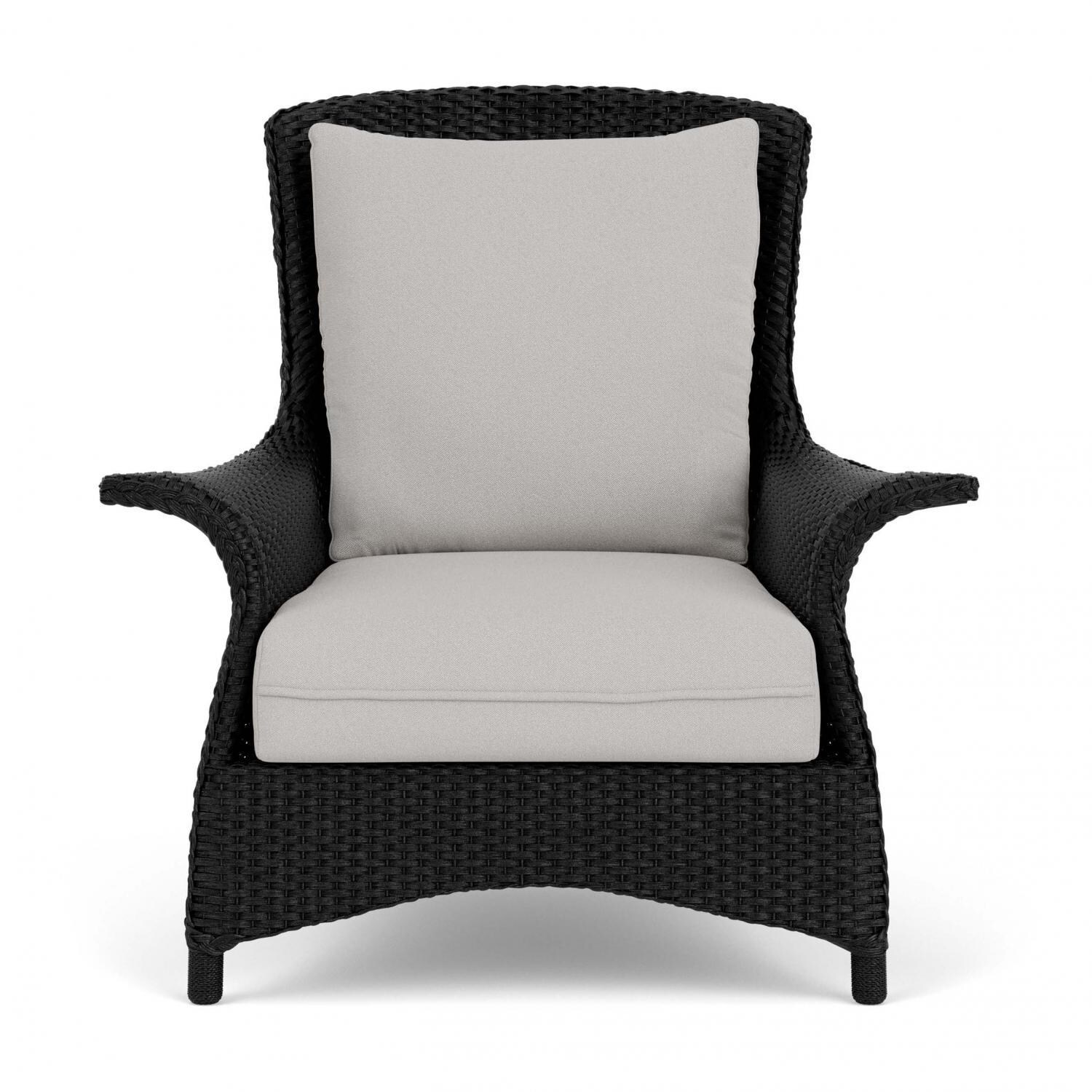 Lloyd Flanders Mandalay Lounge Chair in Ebony Finish with Tundra Dove fabric thumbnail