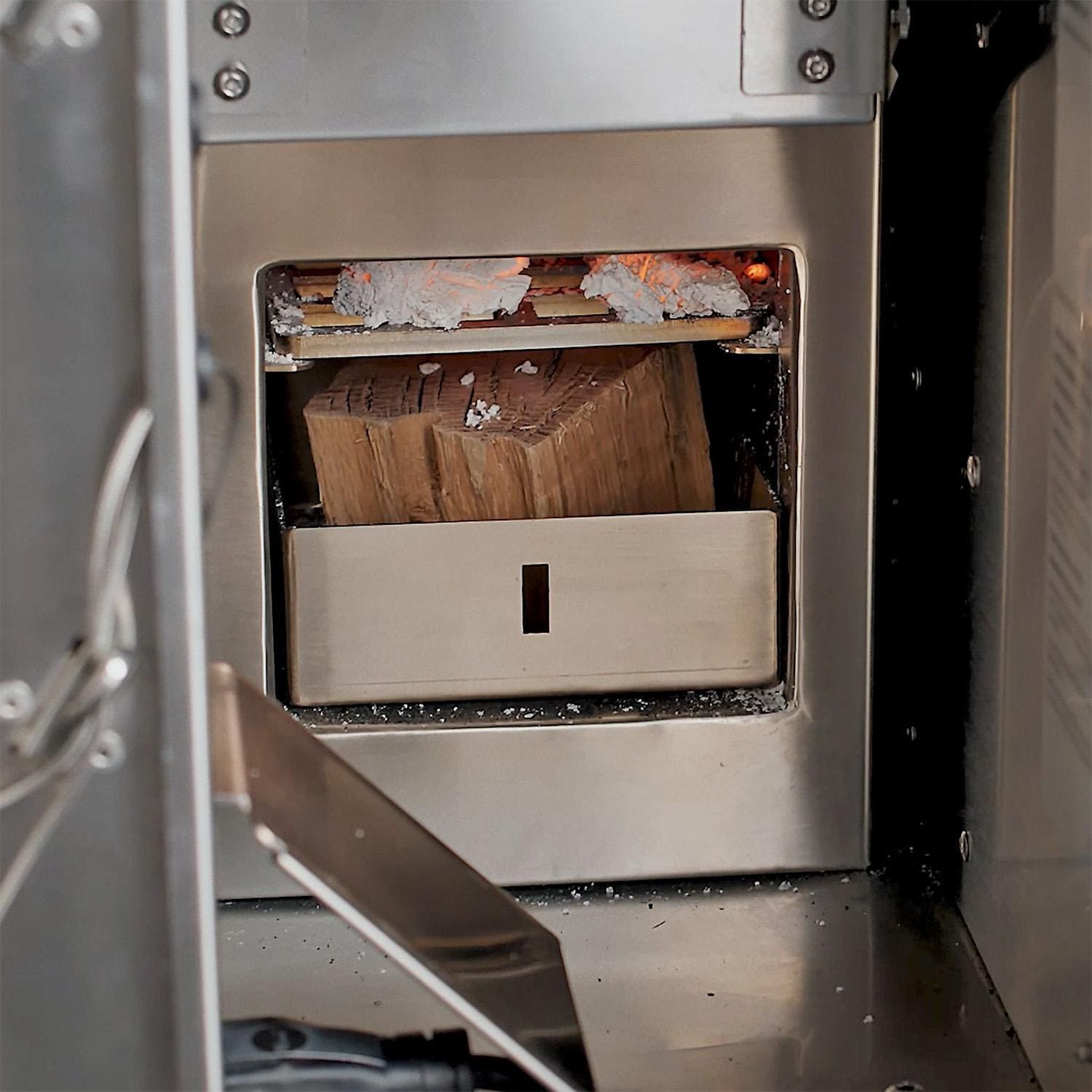 Kalamazoo K-SMOKE2-36 Built-In Smoker Cabinet - Wood Chunks in Smoker Tray thumbnail