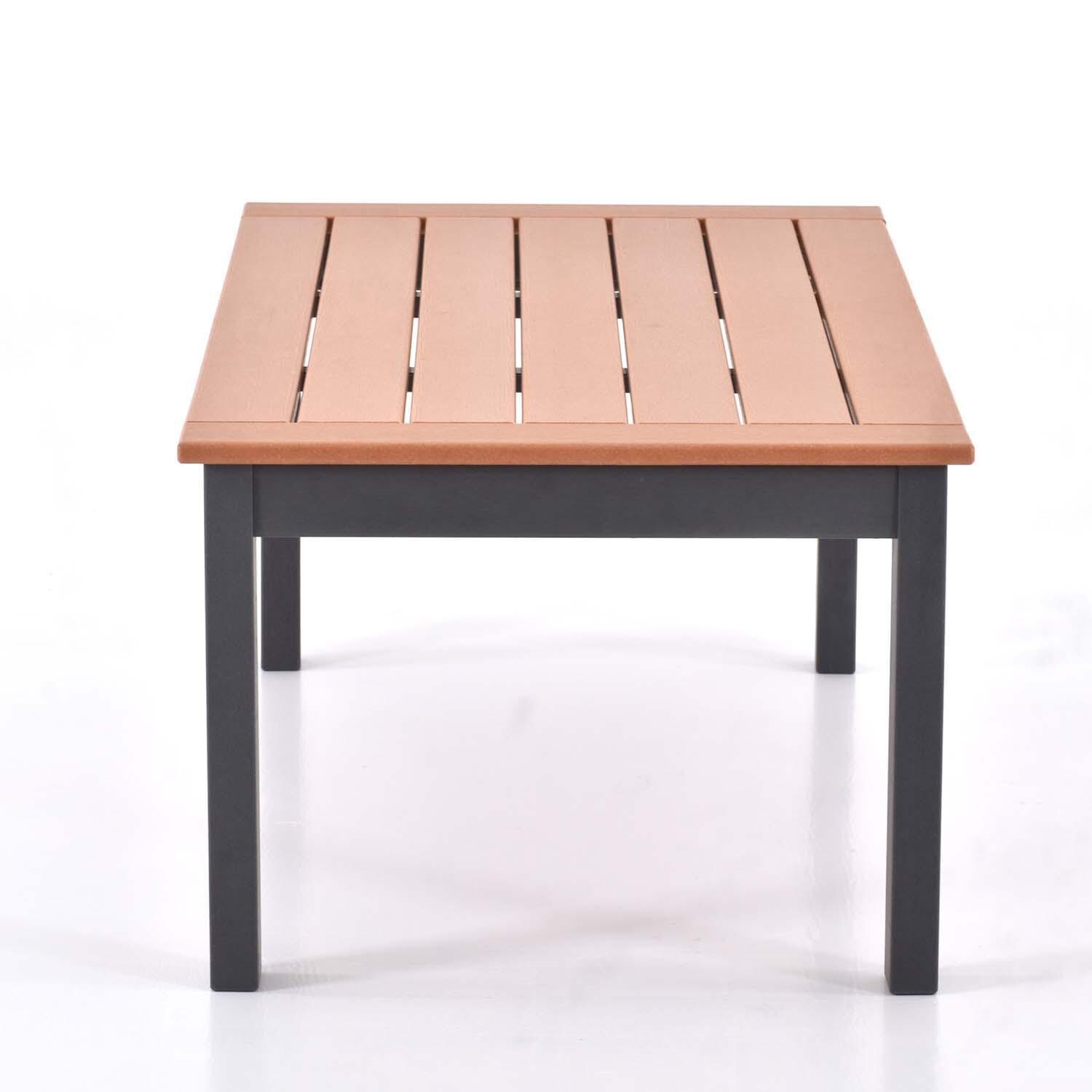 Sabine Landing 5 Pc Set Polyresin Seating Set By Lakeview Outdoor Designs - Coffee Table Side View - White Background thumbnail