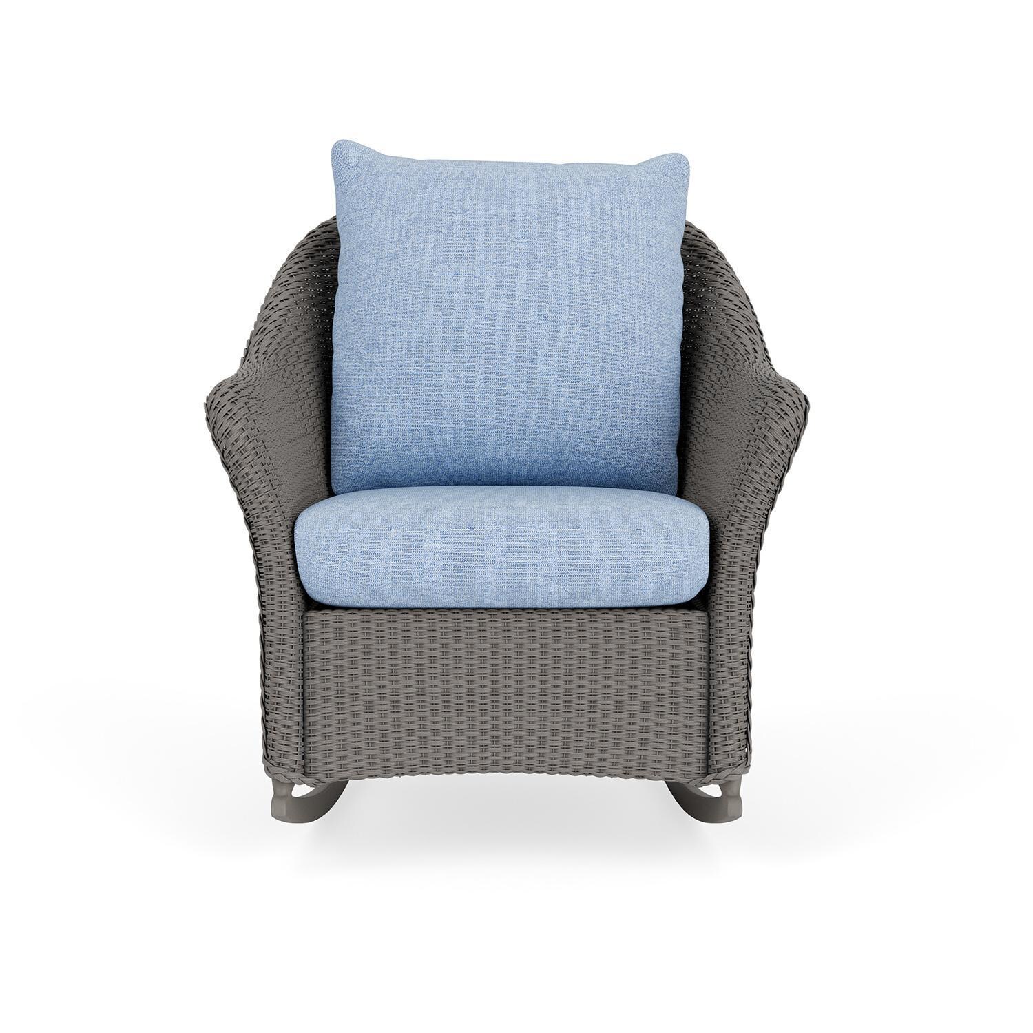 Weekend Retreat Lloyd Loom Rocking Chair in Pewter/Demo Skyway by Lloyd Flanders