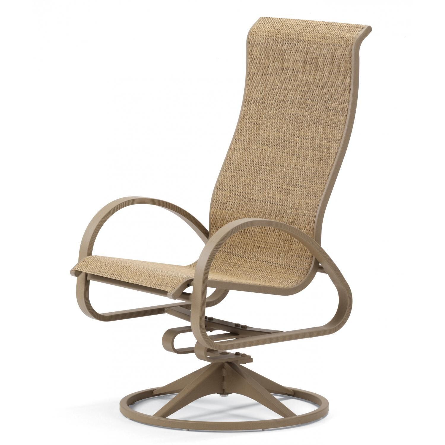 Telescope Casual Aruba II Supreme Swivel Rocker Dining Arm Chair Shown With A Textured Desert Finish And Hickory Sling thumbnail