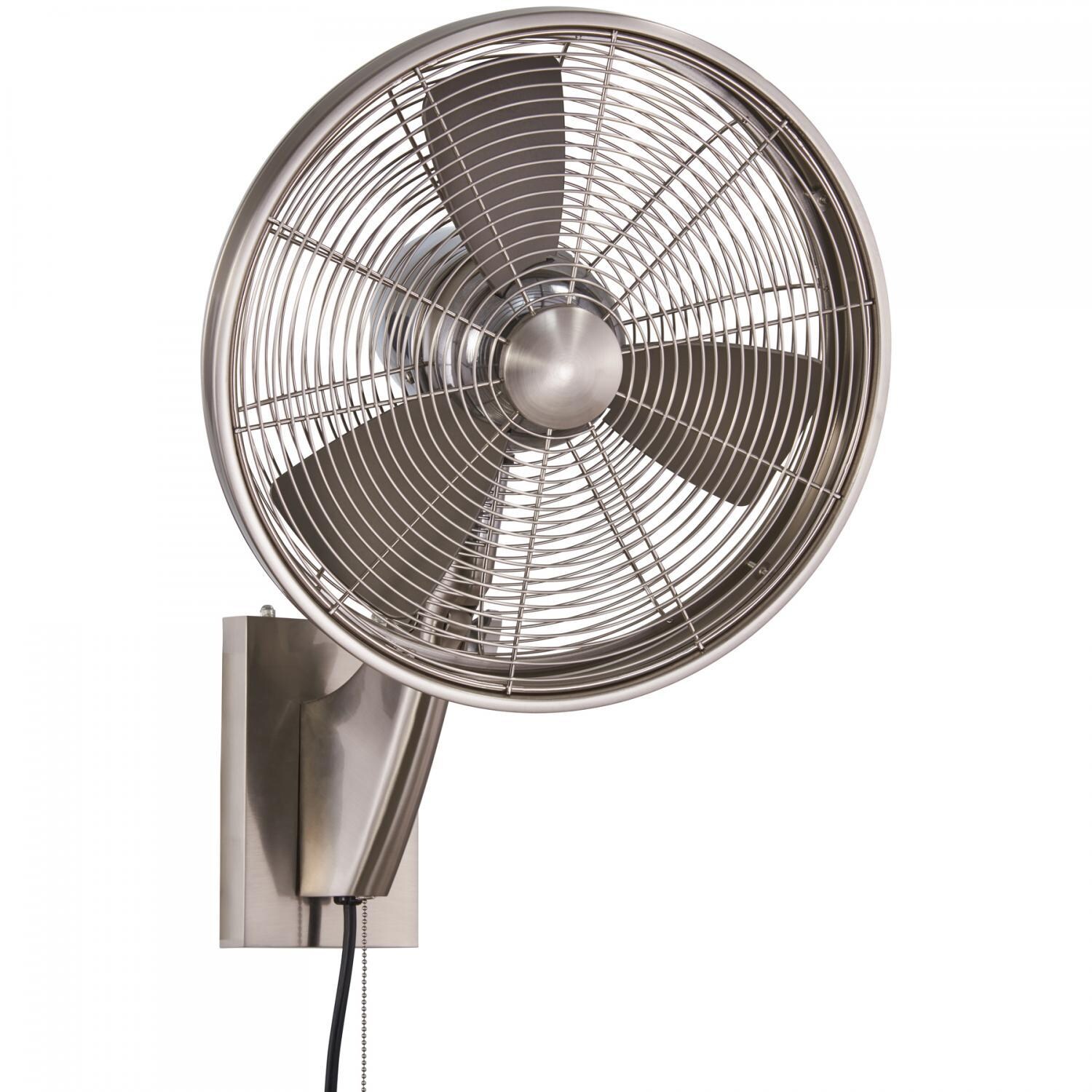 Minka-Aire Anywhere 16-Inch 3-Blade Oscillating Fan in Brushed Nickel Finish W/ Silver Blades - F307-BN
