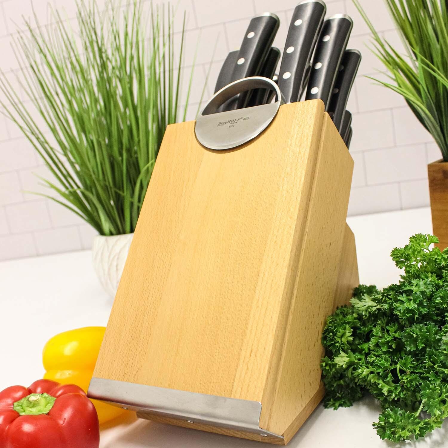 BergHOFF Forged 21 Pc Stainless Steel Smart Knife Block w/ Sharpener - Back of Block - Lifestyle thumbnail