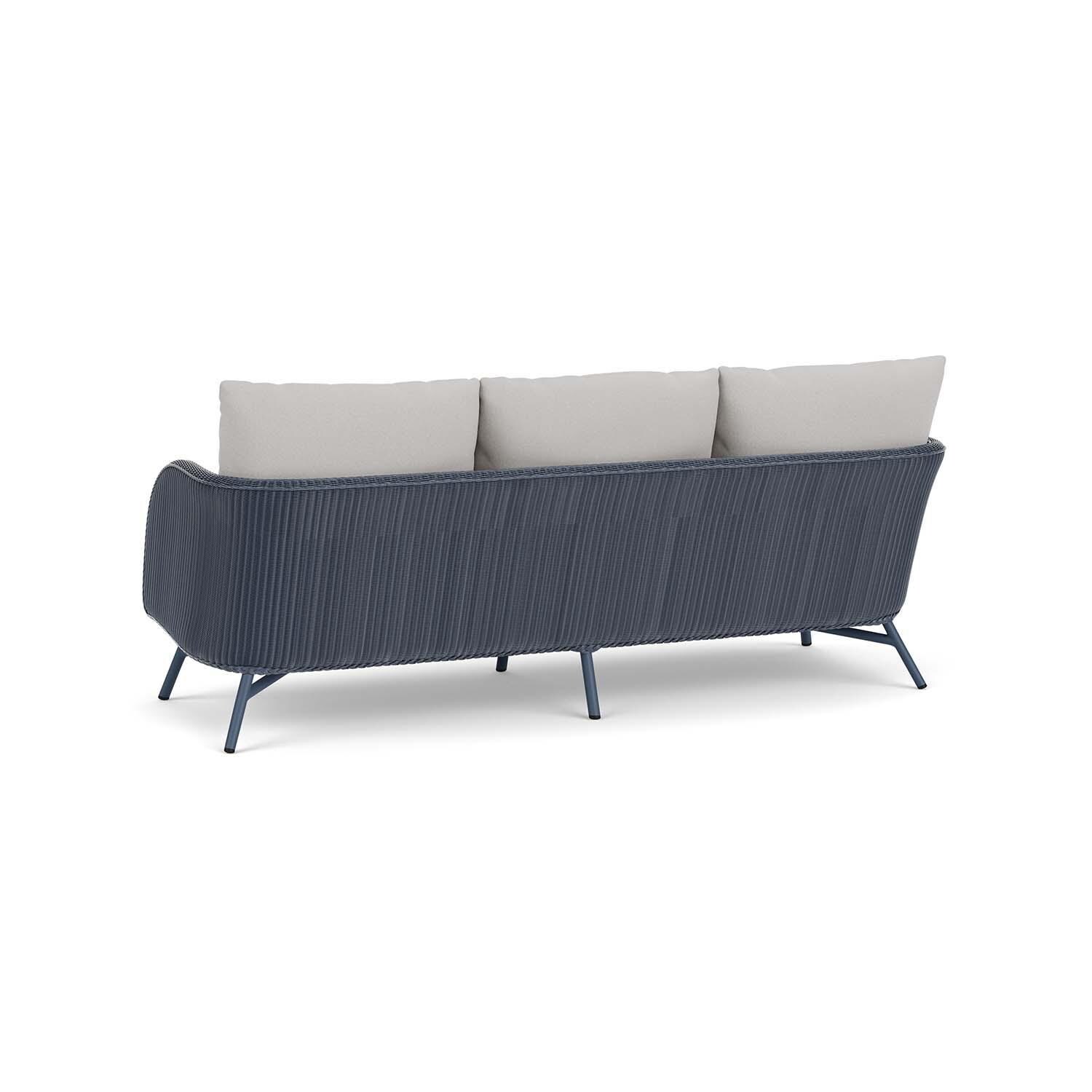 Lloyd Flanders Essence Sofa W/Tundra Dove Fabric - Denim Blue Finish - Back Left thumbnail