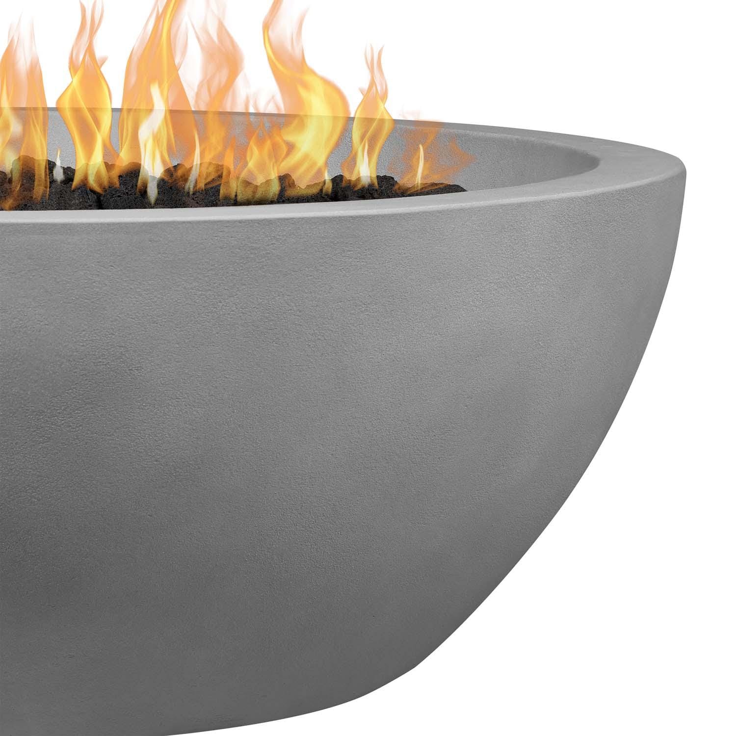 Dustyview 38-in Round Concrete Natural Gas Fire Pit in Ash by BBQGuys Signature - Detail thumbnail