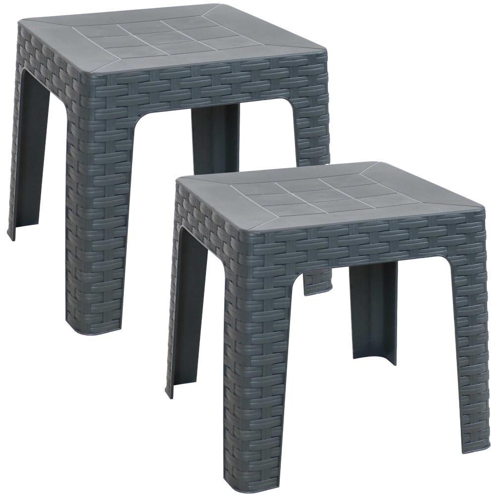 Ultimate Patio 18-Inch Gray Square Patio Side Table - Full Set thumbnail