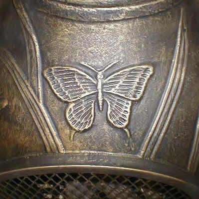 The Blue Rooster Butterfly Style Cast Aluminum Chiminea With Natural Gas Conversion Kit - Gold Accent thumbnail