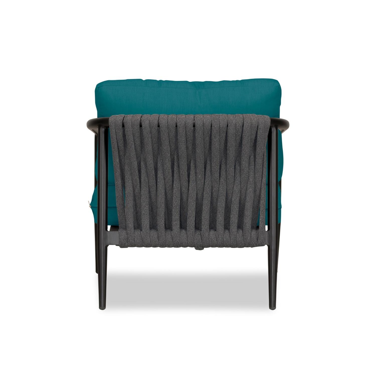 Lakeview Midnight Cove Aluminum Club Chair in Black/Carbon/Spectrum Peacock - Back - White Background thumbnail