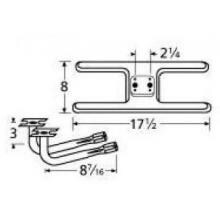 Stainless Steel H Twin, Centered, 2.25 Inch Offset Burner 10902-78502 image