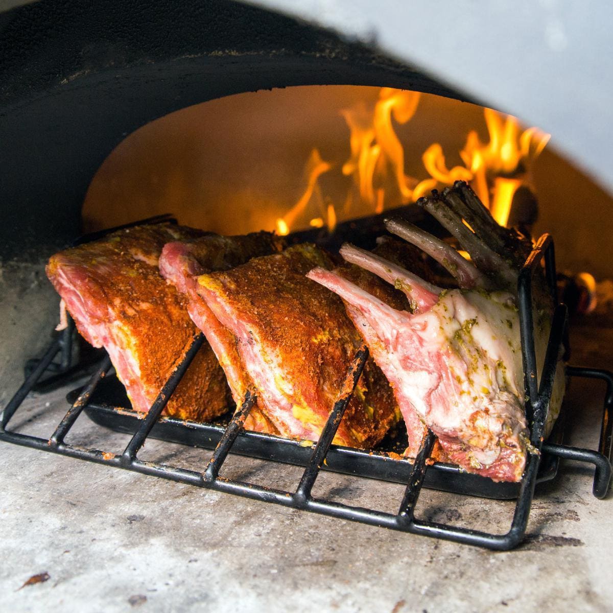 Chicago Brick Oven CBO-O-KIT-750 Built-In Wood Fired Residential Outdoor Pizza Oven DIY Kit - Baking Baby Back Ribs thumbnail