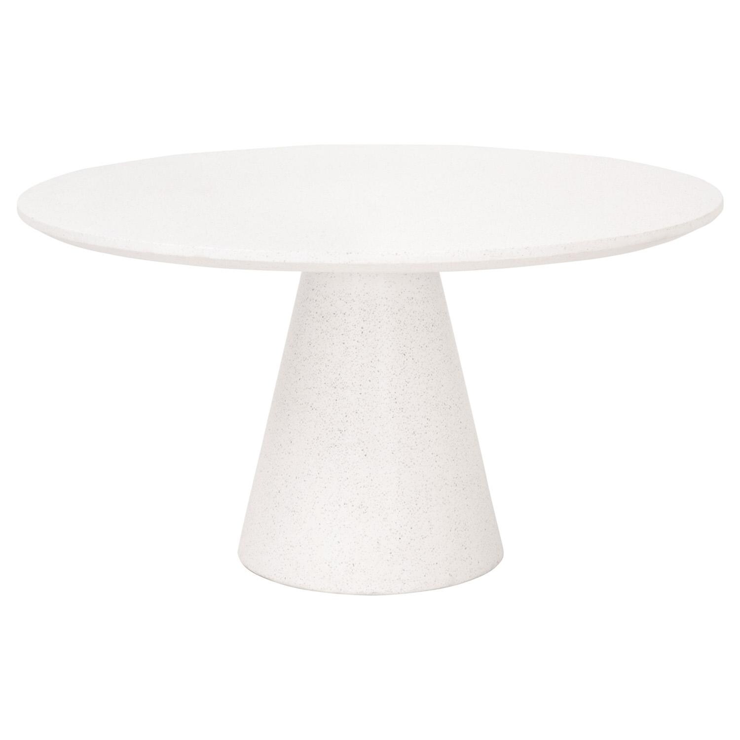 Lakeview 55 Inch Ivory Terrazzo Concrete Round Dining Table thumbnail