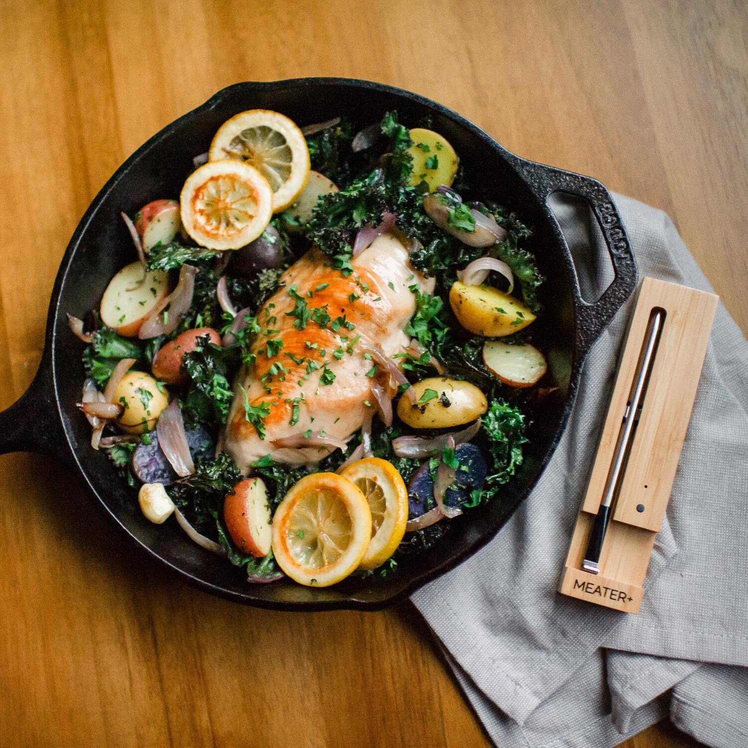 MEATER - meater+ - Extended Range Wireless Bluetooth Smart Meat Thermometer - Tender, Juicy Chicken And Veggies - Lifestyle thumbnail